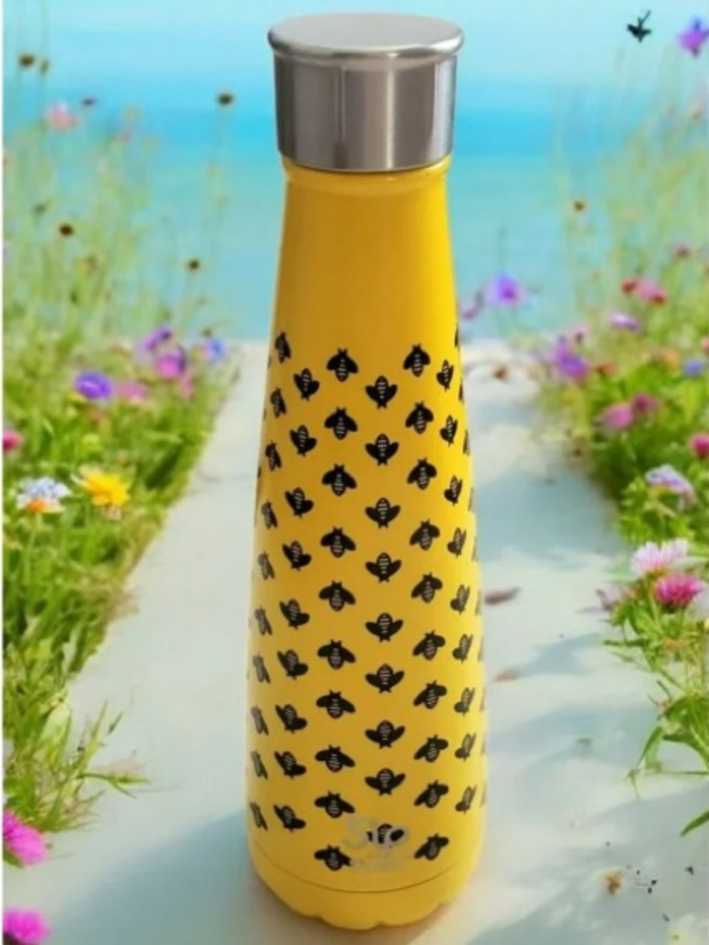 Sip By Swell Bumble Bee Water Bottle Tumbler Insulated Stainless Yellow 15 oz